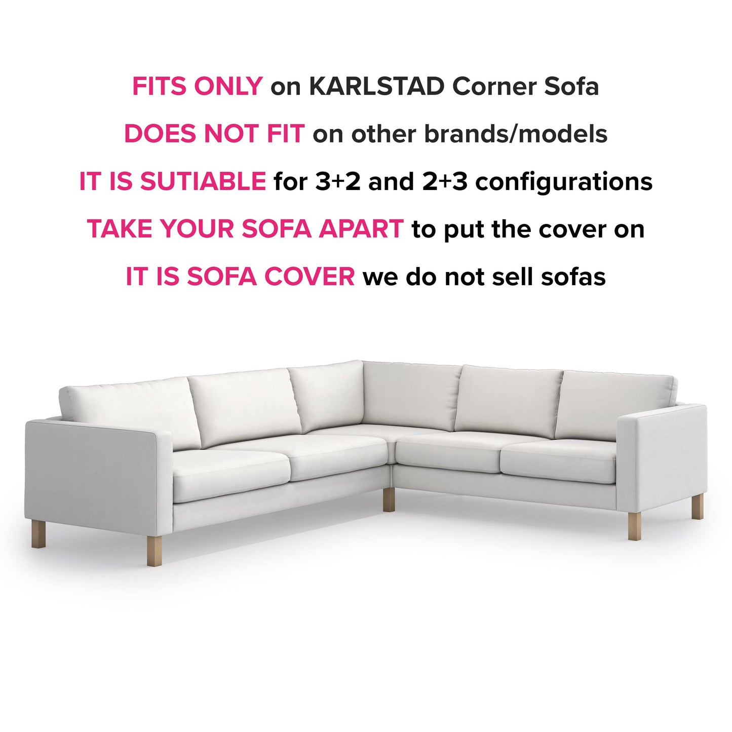 TLYESD Karlstad Cover Replacement for IKEA Karlstad Sofa Cover, Karlstad Corner Sofa Cover, Karlstad Couch Cover Only!(Navy Blue)