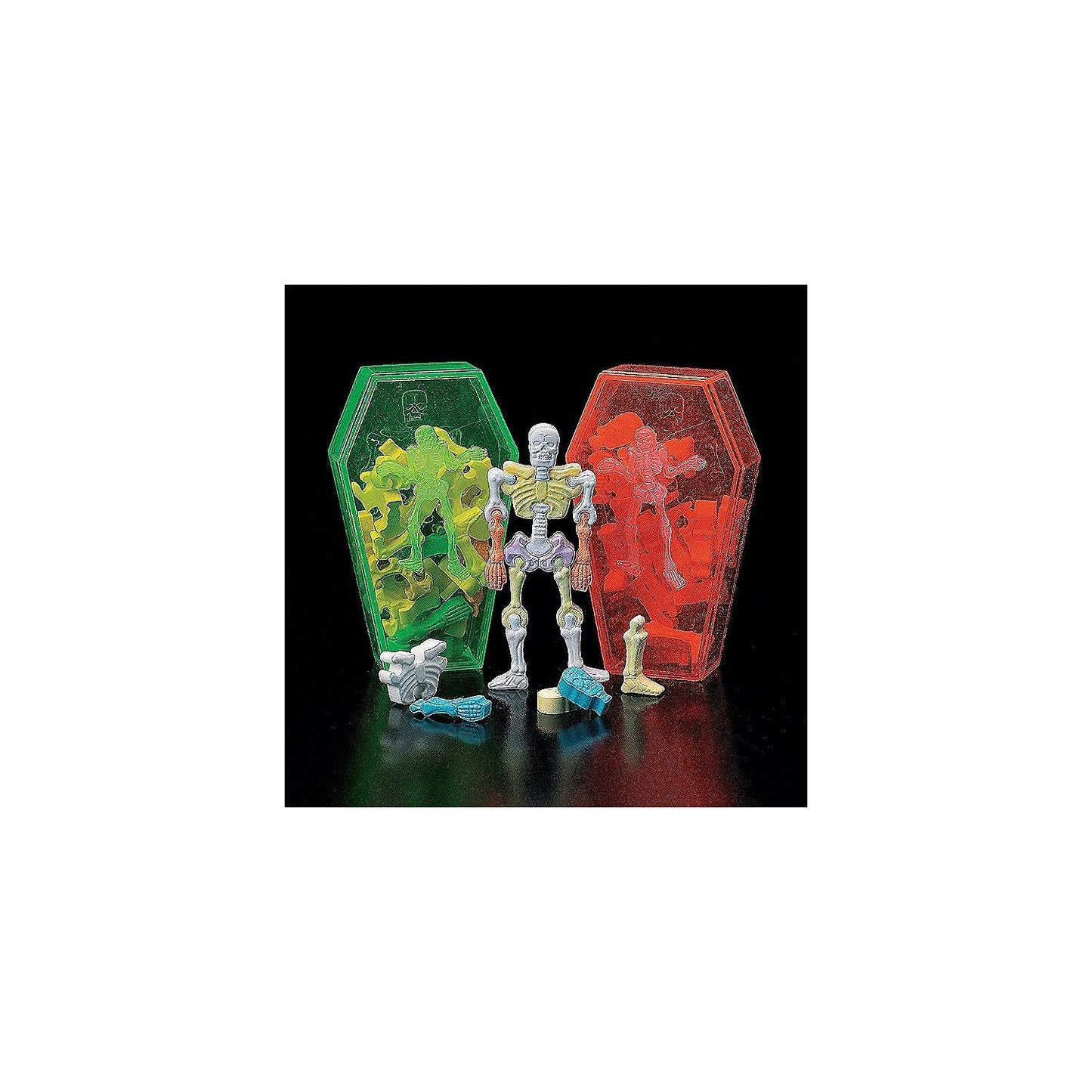 Interlocking Skeleton Bone Candy with Coffin (12 packs) Halloween Candy