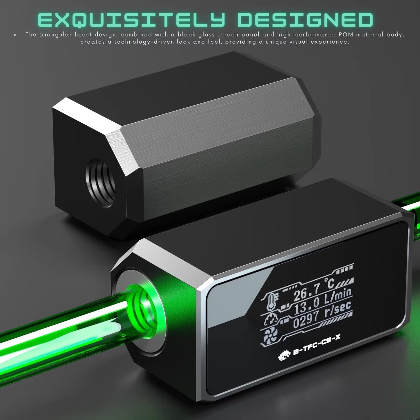 G1/4 Oled Display Pc Water Cooling Flowmeter/Thermometer System Monitor, High Temperature Alarm Water Cooler