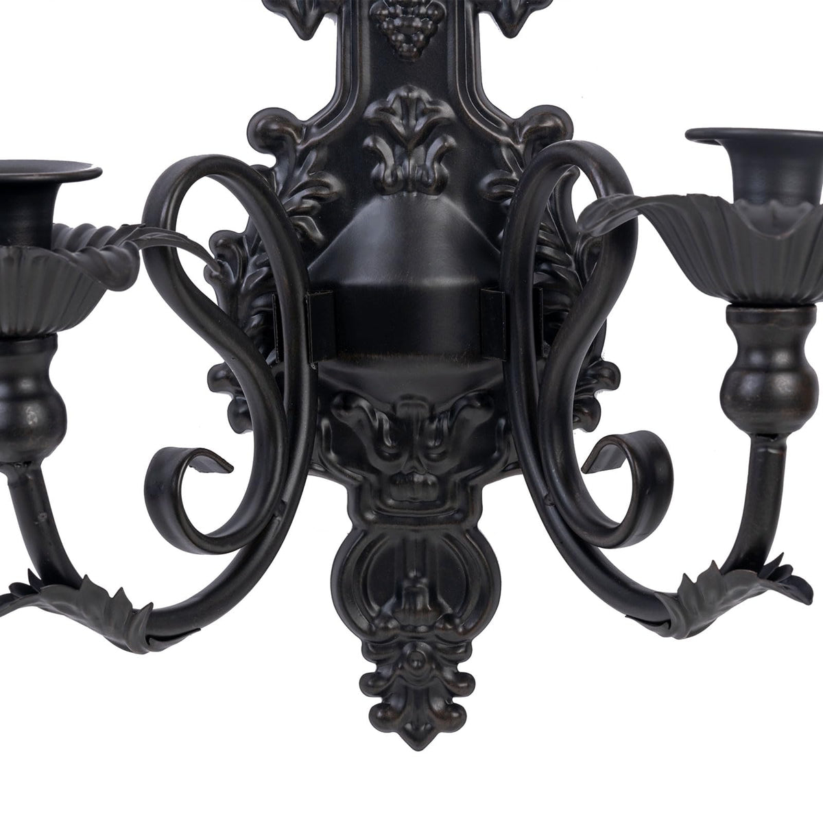 Candle Sconce(Set of 2)-Metal Gothic Wall Decorations-Rustic Home Decor-Black Wall Candle Sconces,Ideal for Stick Candles
