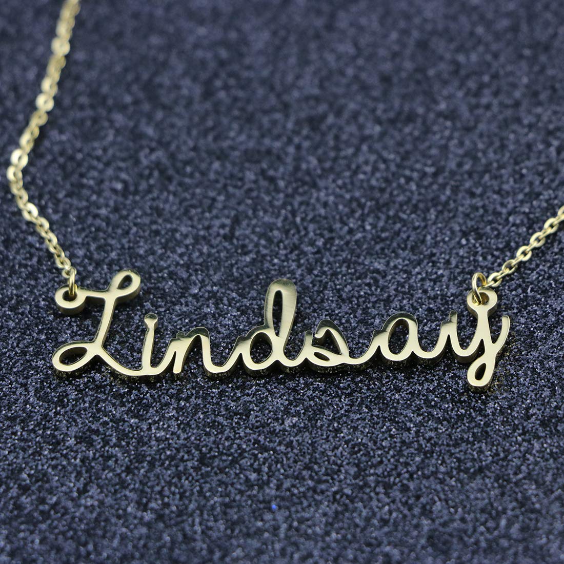Awegift Personalized Name Necklace New Mom Bridesmaid Gift Jewelry for Lindsay