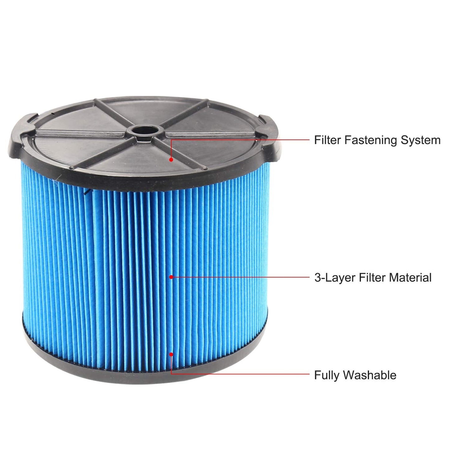4 Pack Vf3500 Replacement Filter For Ridgid Wet Dry Vac Filters 3-4.5 Gallon Vacuums, Fits Wd3050, Wd4070, Wd4080,Wd4522,4000Rv,