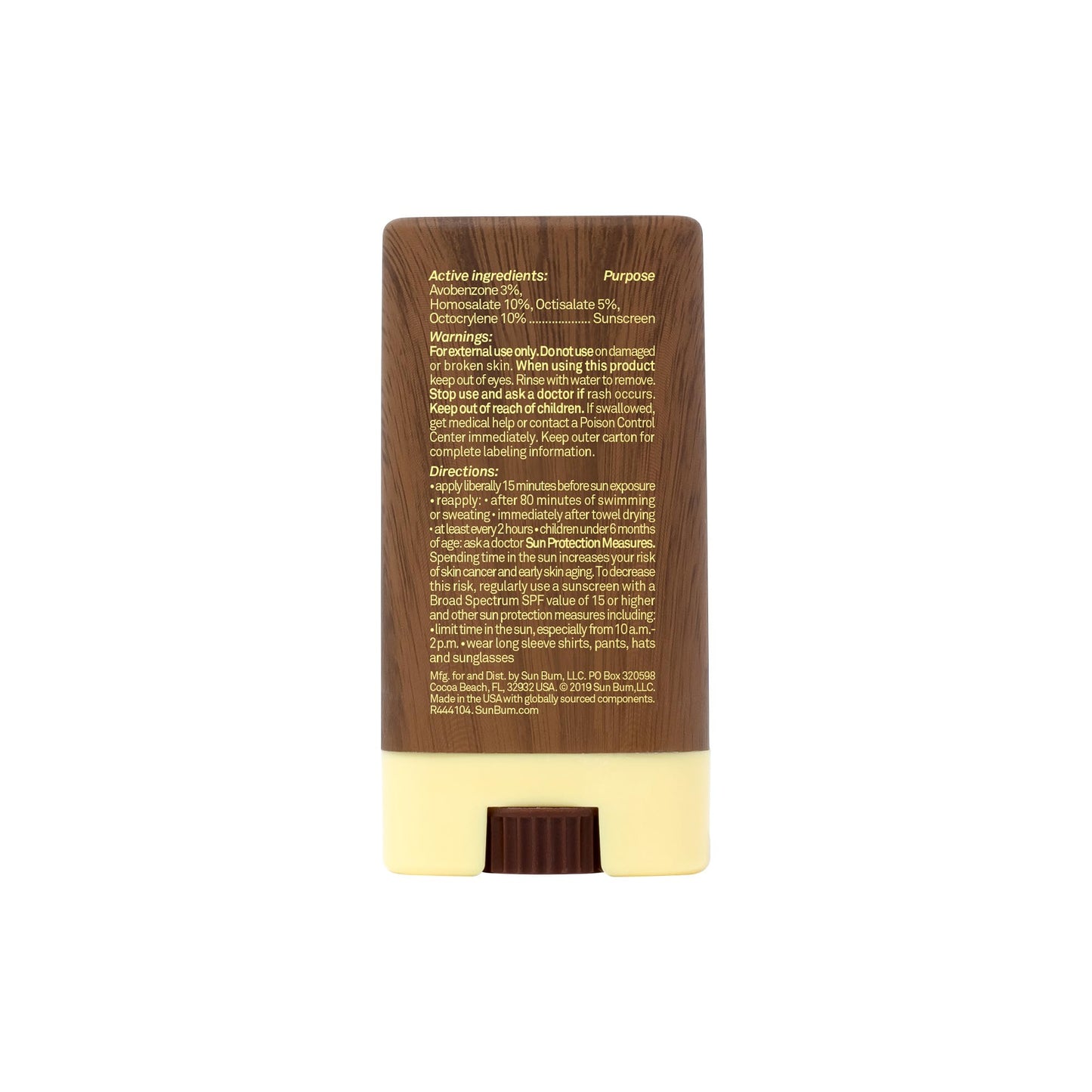 Sun Bum Original SPF 30 Face Stick Sunscreen - Water-Resistant Broad Spectrum Facial Sunscreen with Vitamin E - Hawaii 104 Act C