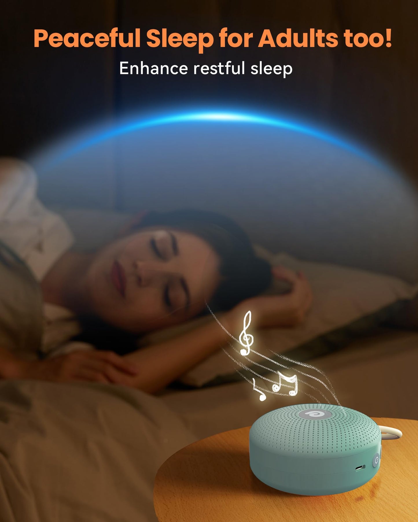 Dreamegg Sound Therapy Machine - Portable Sound Machine for Baby Adult, Features Powerful Battery, 21 Soothing Sound, Noise Canceling for Office & Sleeping, Sound Therapy for Home, Travel, Gift, Green