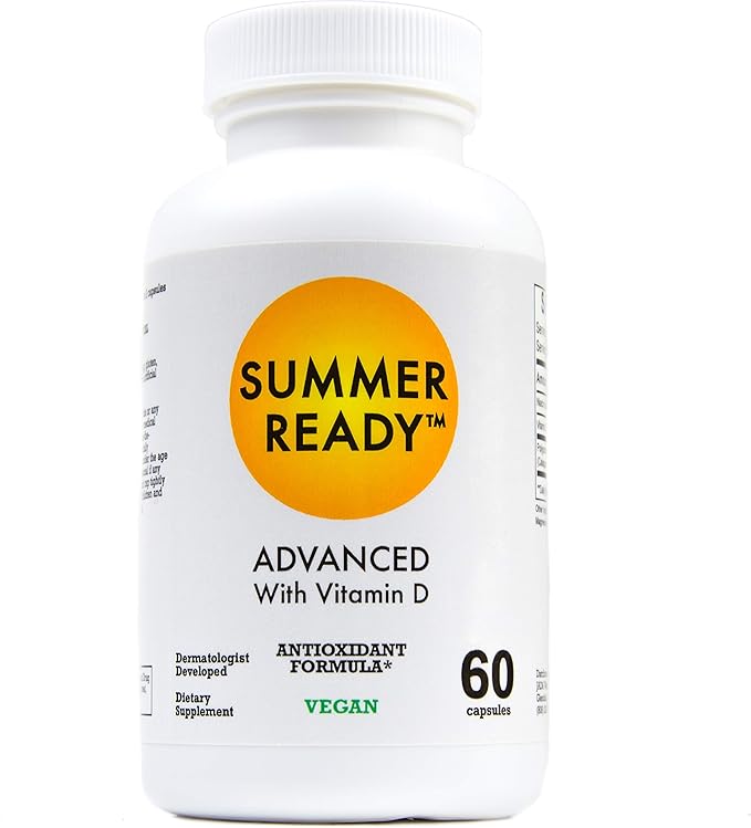Summer Ready Advanced Skin Care Antioxidant Supplement Capsules - Vitamin D3 5000IU Plus Nicotinamide/Niacinamide/Niacin 5...