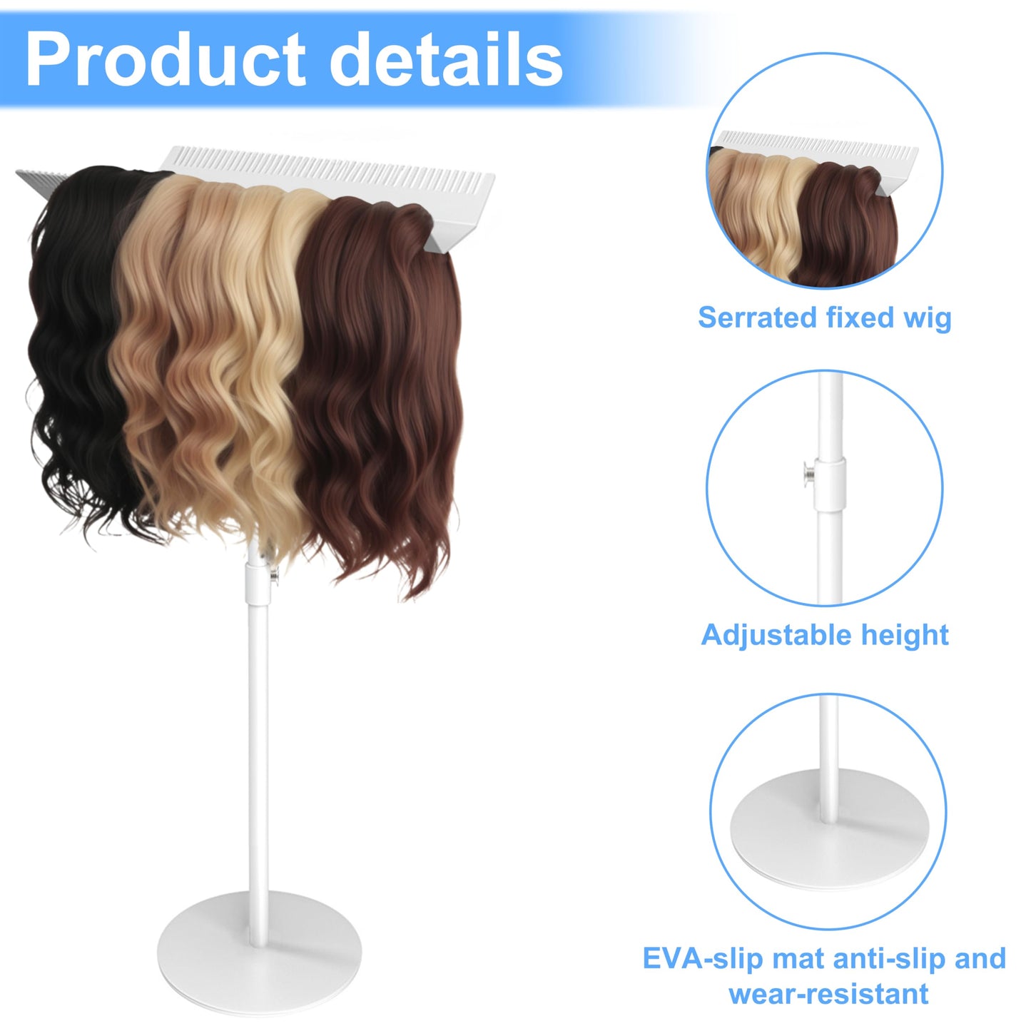 Braiding Hair Rack, Braid Rack Applied to Clip Hair Extensions, Bangs, Wig Stand Extension Organizer, Hairpiece Organizer Stand