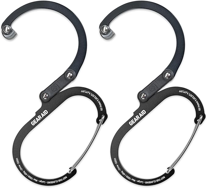 GEAR AID HEROCLIP (Large) Carabiner Gear Clip and Hook for Hanging Heavy Duty Items, Camping Backpacks, Suitcases, Kayaks,...