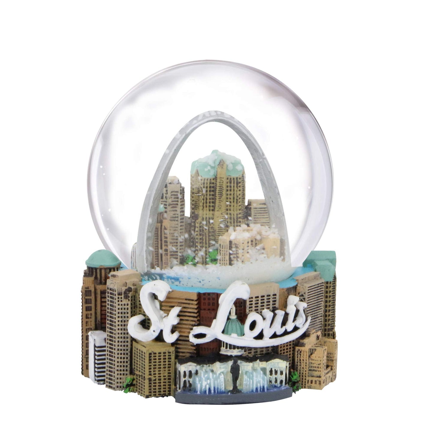 City-Souvenirs Saint Louis Snow Globe Skyline with Gateway Arch, 3.5 Inches Tall (65mm Globe)