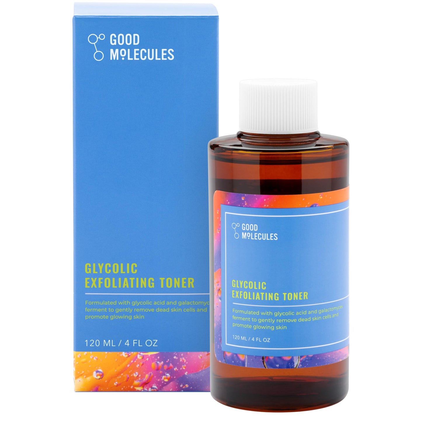 Good Molecules Glycolic Exfoliating Toner - Hyaluronic and Glycolic Acid Daily Toner for Face - Cleansing Facial Exfoliant for G