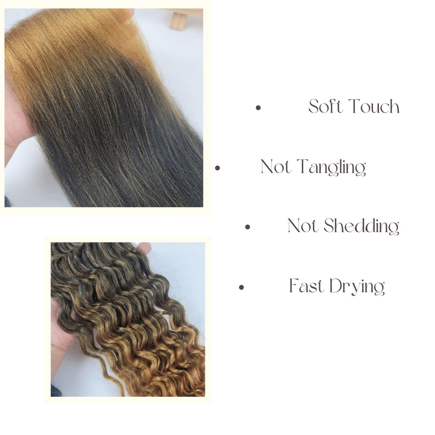 Honey Blonde Ombre Braiding Hair Pre stretched for Bob Boho Braids Pre stretched Boho Braiding Hair