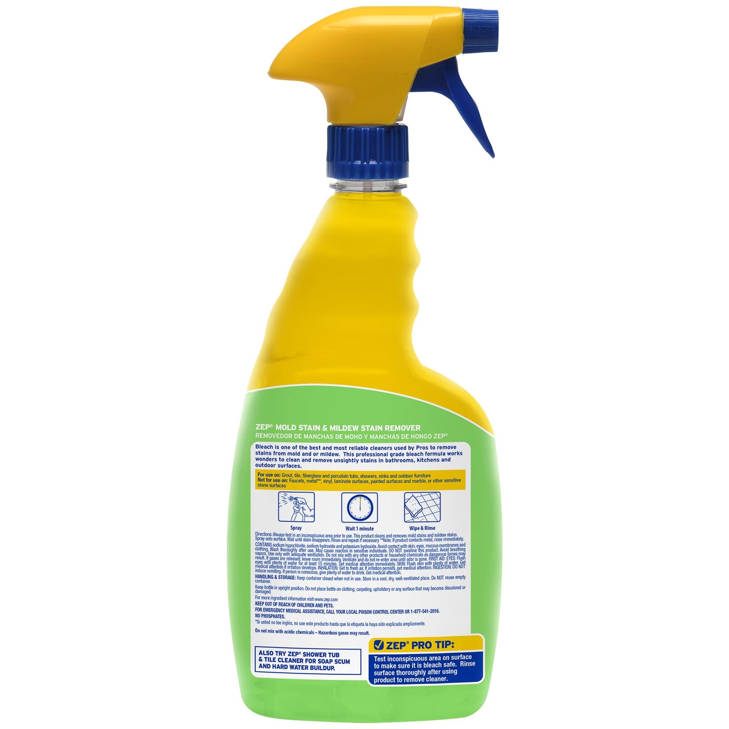 Zep Mold Stain and Mildew Stain Remover - 32 oz (Pack of 12) - ZUMILDEW32 - Experience the Power of our Professional Strength No-Scrub Formula