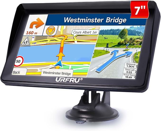 URFRU 7-Inch GPS Navigator for Car Truck RV Pickup, 2025 Offline Map with Free Updates Lifetime, Big HD Touchscreen, Satal...