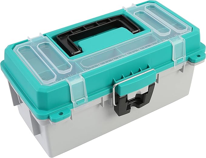 Sheffield 12671 13" Tackle Box, Tool Box, Craft Storage, Fishing Gear and Art Supply Storage Organizer, Gifts for Men, Gif...