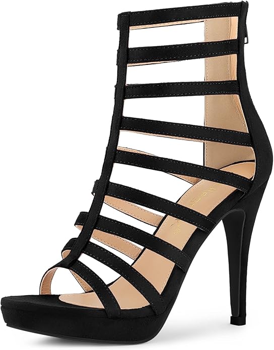 Allegra K Women's Stiletto Platform Heels Strappy Gladiator Heel Sandals