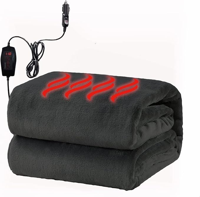 VaygWay Sherpa Fleece Travel Blanket – Comfortable Blanket for Car -Premium Quality Grey Fuzzy Soft Plush Warm 59" x 43” H...