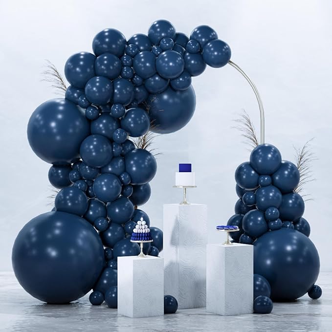 PartyWoo Navy Blue Balloons 99pcs Different Sizes of 36 18 12 10 5 Inch Dark Blue Balloon Arch Kit Garland for Graduation ...