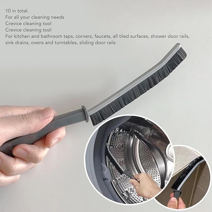 Crevice Cleaning Brush 10Pcs, Hard Bristle Long Handle Thin Brush for Tight Spaces, Narrow Corners, Window Tracks, Kitchen & Bathroom Cleaning Tools, Multifunctional Household Cleaning Kit