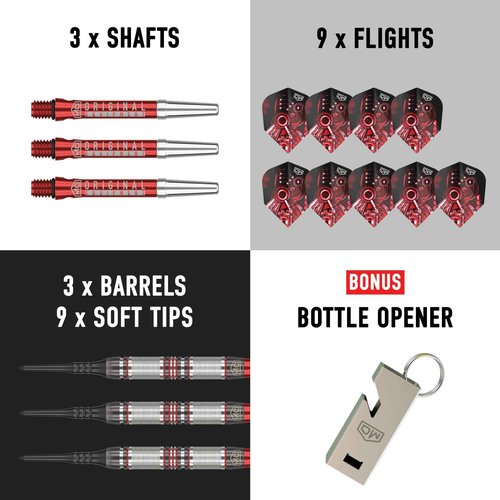DW Piranha Razor 90% Tungsten Soft Tip Darts, Precision Balanced, Accurate and Durable - Perfect for Professional and Recreational Players (01, 16G), Silver