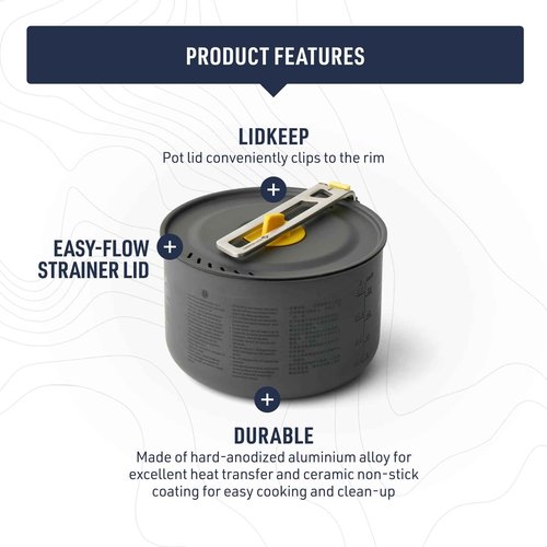 Sea to Summit Frontier Ultralight Camping Cooking Pot, 3 Liter
