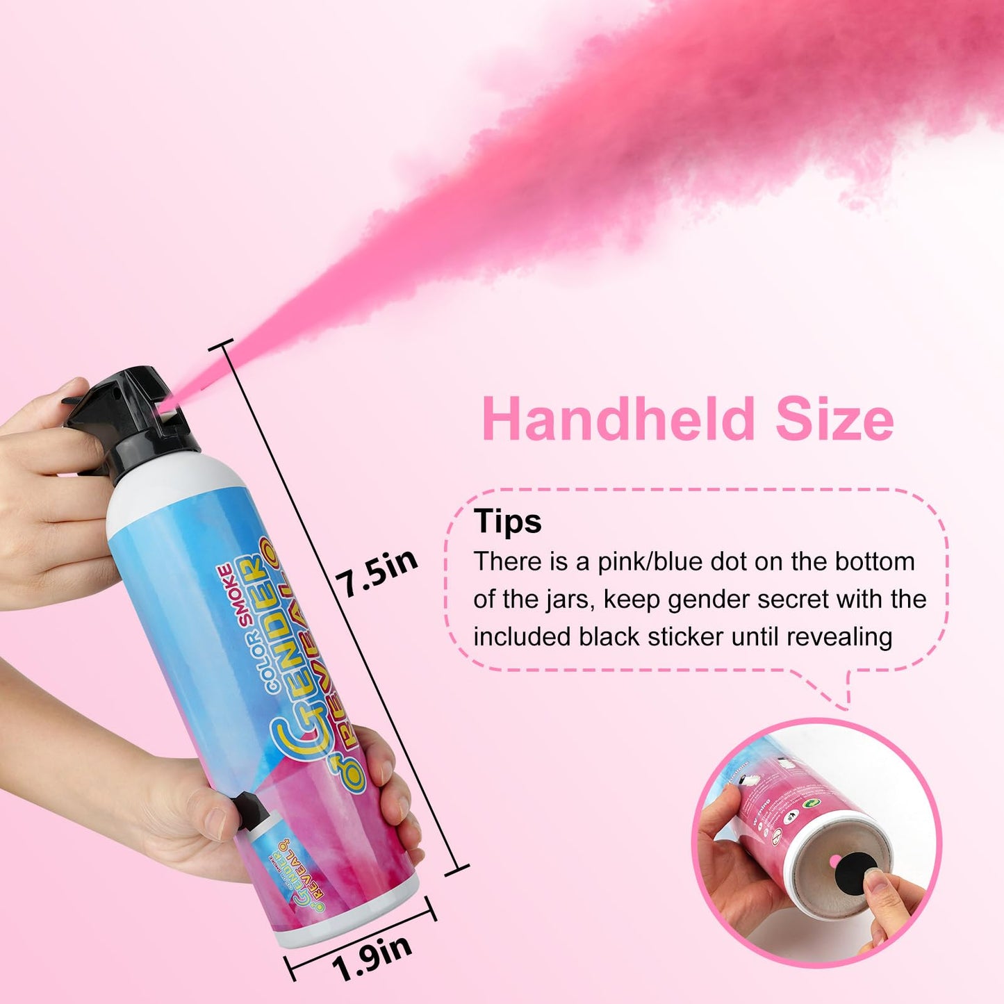 Merear Gender Reveal Fire Extinguisher 4 Packs, Gender Reveal Ideas, Girl Baby Reveal Party Idea for Gender Reveal Decorations(Pink)