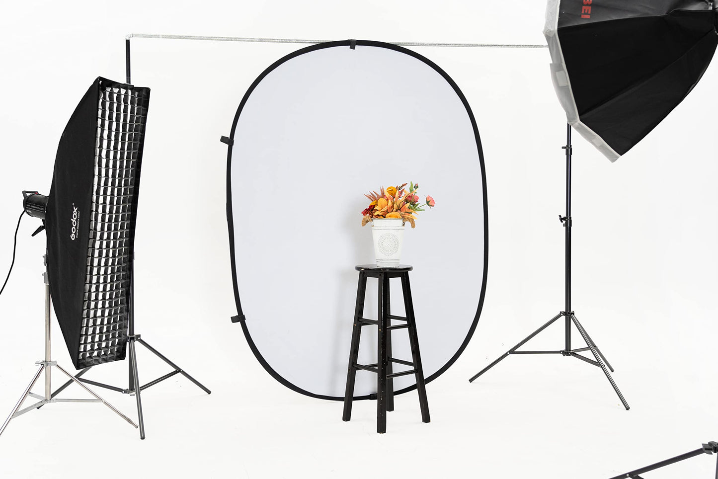 Kate Black White Collapsible Backdrop Pop up Background Foldable Backdrop, for Portrait Photography, for Video Conference, 5x6.5ft