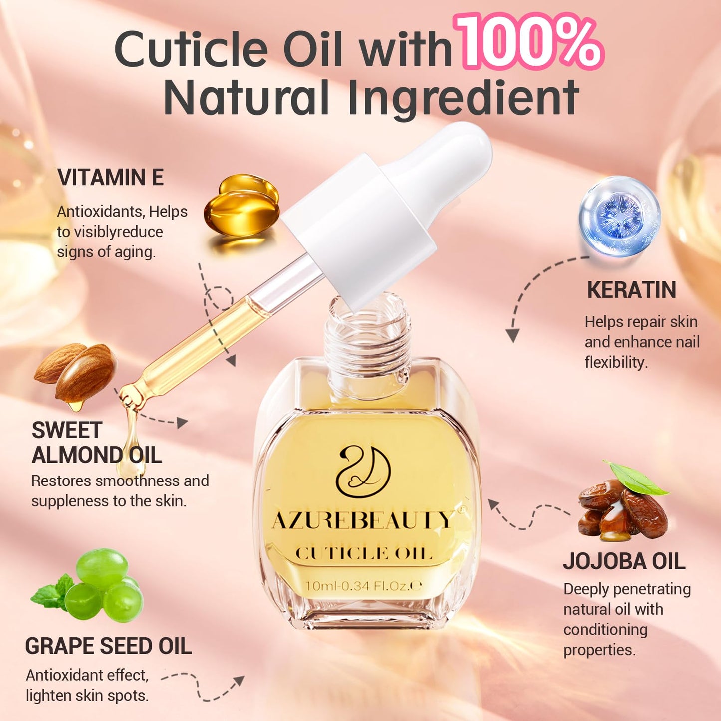 AZUREBEAUTY Nail Polish Gel Remover Tools Kit with 10 ml Cuticle Oil 10 PCS Nail Clips 150ml Remover Bottle Nail Remover Cotton