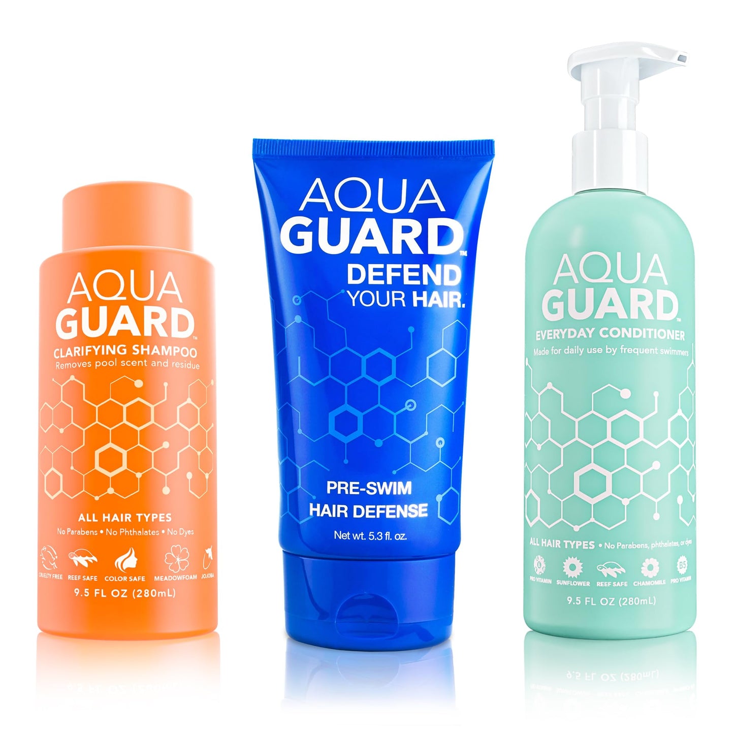 AQUA GUARD Swimmers Essential Hair Protection Bundle | Prevents Chlorine Damage + Softens Hair While Swimming | Color Safe, Leav