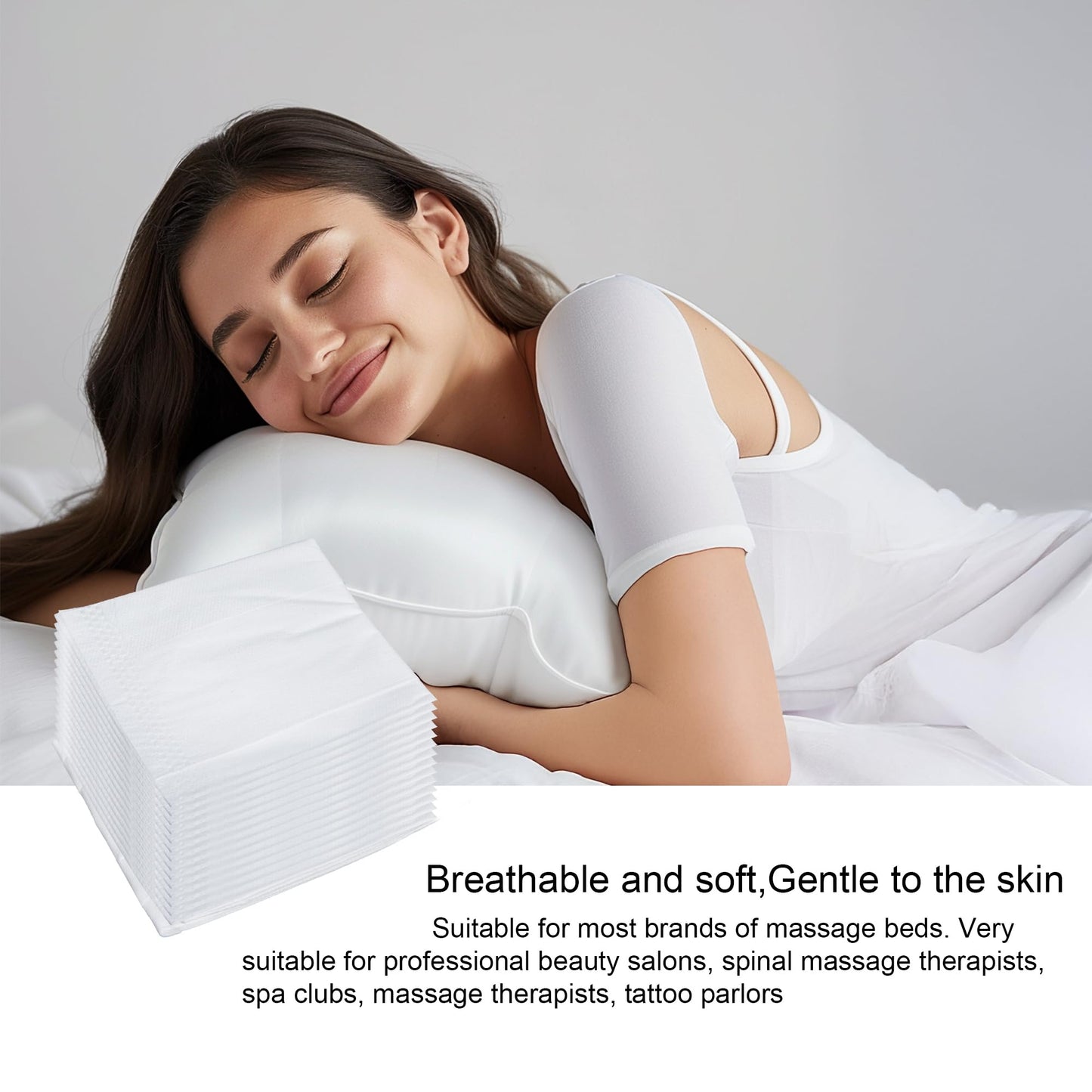 Disposable Pillow Case Covers(Pack of 100),Bulk Pillow Cases for Medical Hospital Travel,Paper Pillow Cases Disposable 21” Width x 30”Length (White)