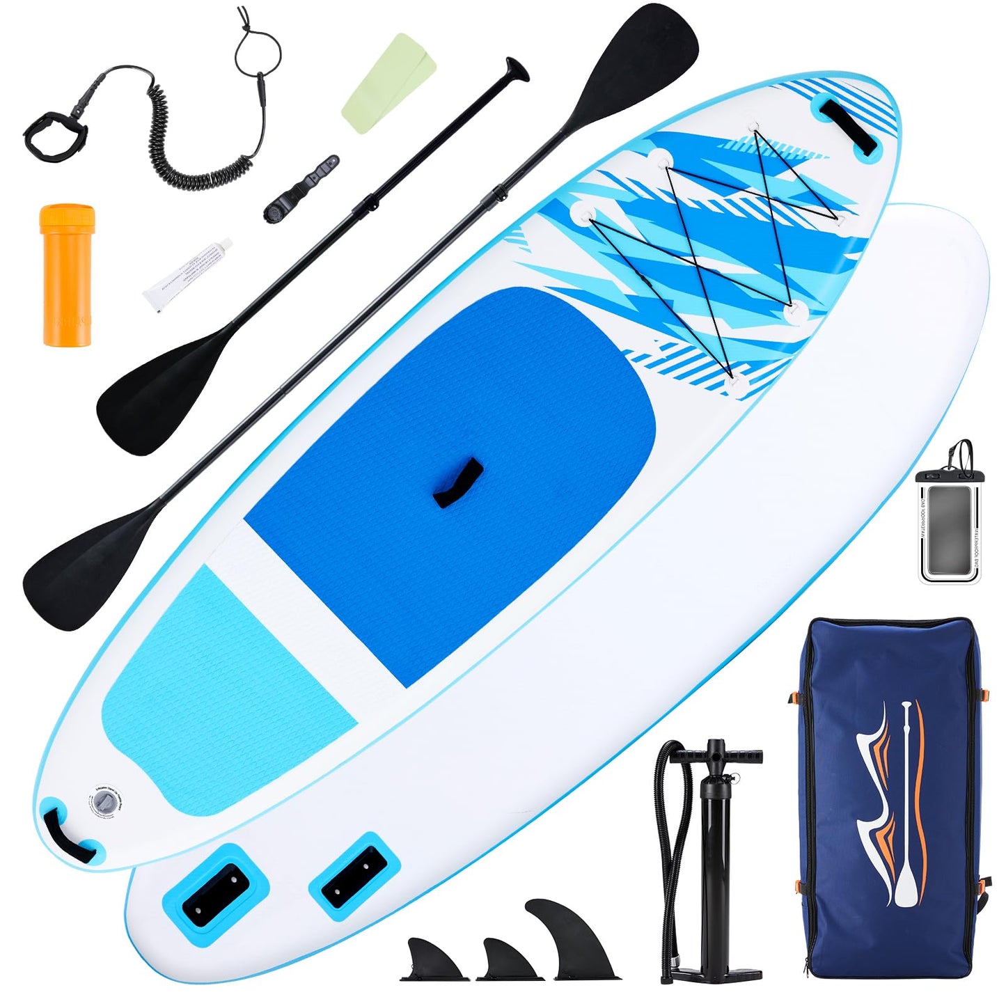 DUMOS Inflatable Stand Up Paddle Board, 10.5'×33'' Paddle Boards with Non-Slip Deck, Durable Advanced Material and Complete SUP Accessories for All Skill Levels