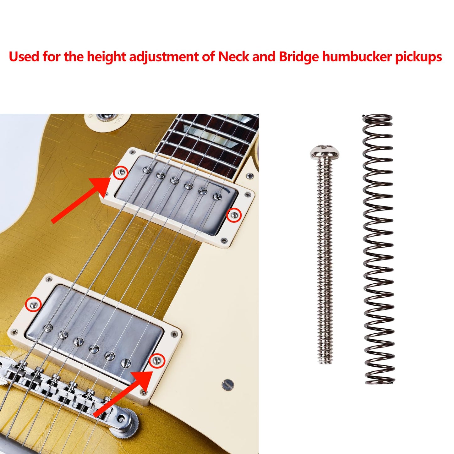 Banworks Usa/Imperial Thread Guitar Humbucker Pickup Screw Vintage Phillips-Head Humbucker Pickup Height Screws With Springs For