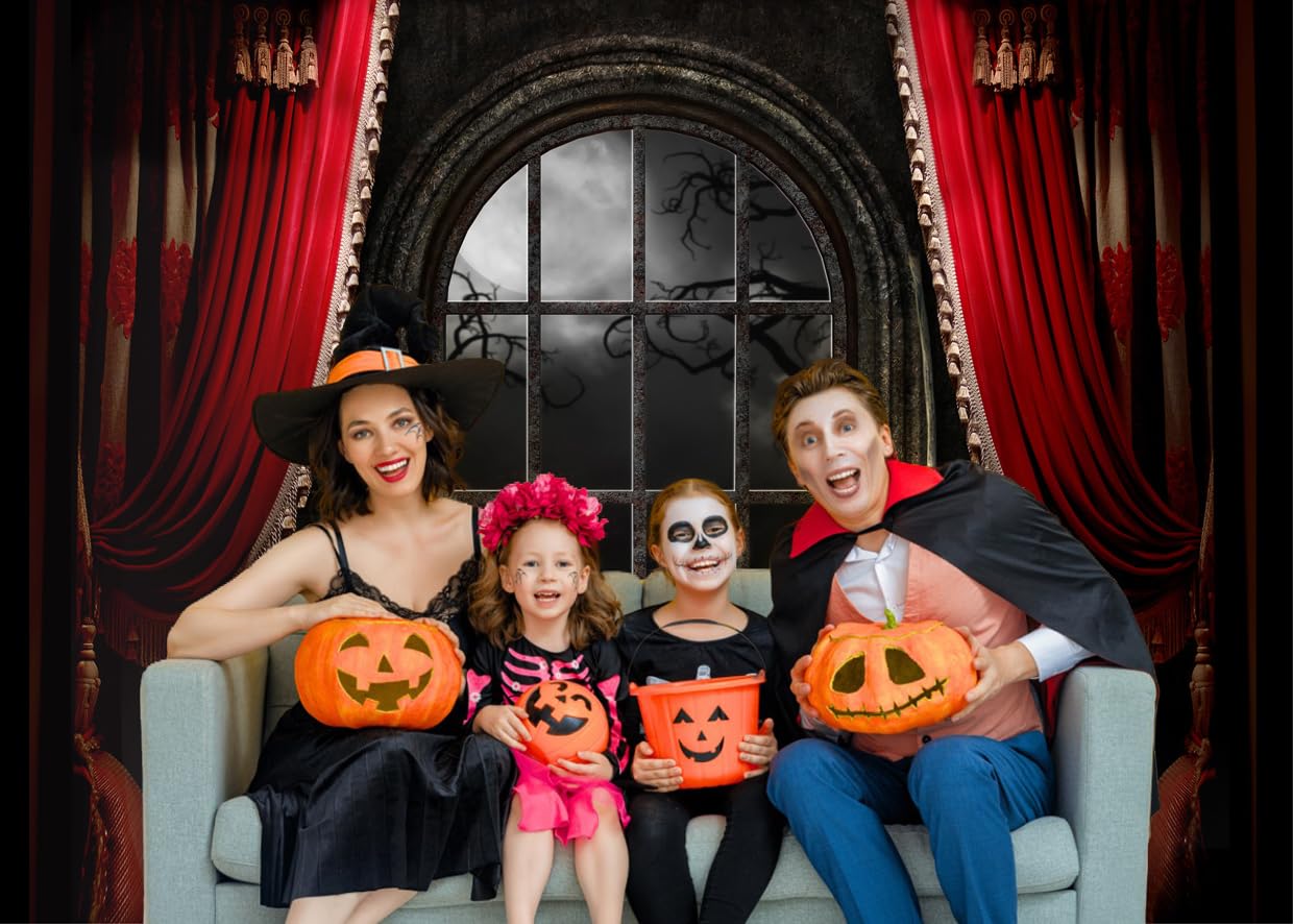 Alltten 7X5FT Halloween Backdrop Haunted House Background Halloween Party Decoration Banner F82