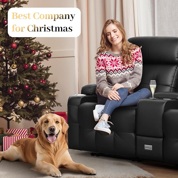 Recliner Sofa, 3 Sets of Massage Reclining 3 Seater Sofa Sets Heavy Weight Capacity, RV Loveseat Couch Clearance with Console, USB, Type C Port, Storage, Cup Holders, Wall Hugger Chair for Living Room