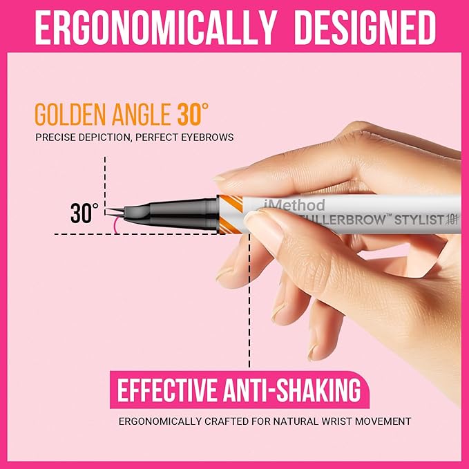 iMethod Curved Eyebrow Pen and Brow Gel - Eyebrow Pencils for Women with Hair Like Strokes, Eyebrow Makeup for All-Day Defined, Waterproof, Smudge-proof, Dark Brown and 2 Count Brow Gel Clear
