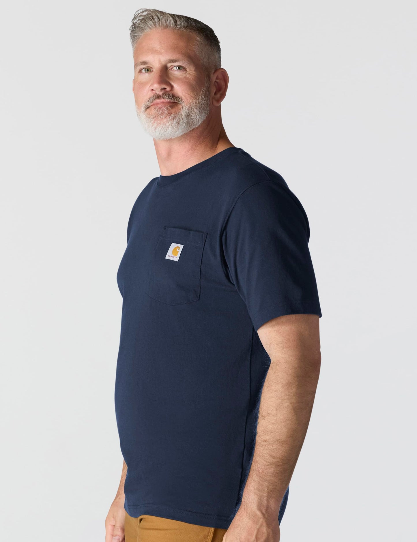 Carhartt Men's Loose Fit Heavyweight Short-Sleeve Pocket T-Shirt, Navy, Large