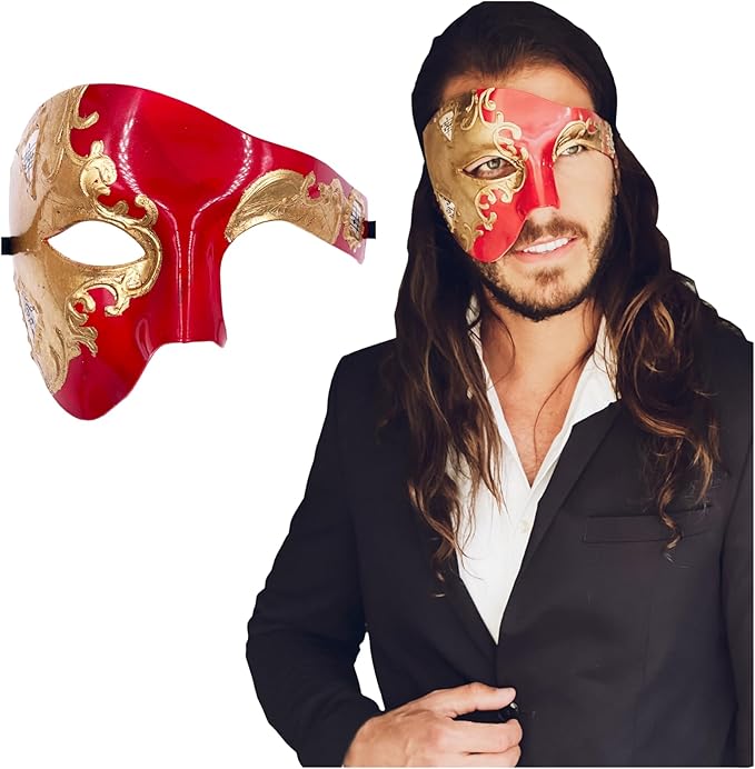 Masquerade Mask For Men Phantom Of The Opera Mask Prom Mardi Gras Haloween Venetian Half Face Mask