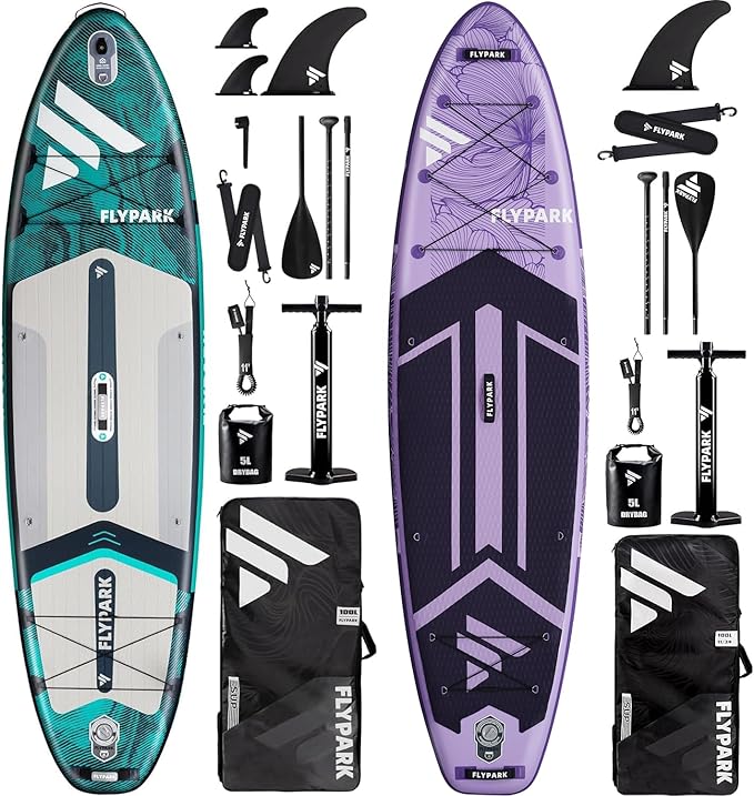 Flypark Standard&Family Bundles｜11'x34 & 11'x35 Inflatable Stand Up Paddle Boards, All Accessories+2, 116L Backpack, Shoul...