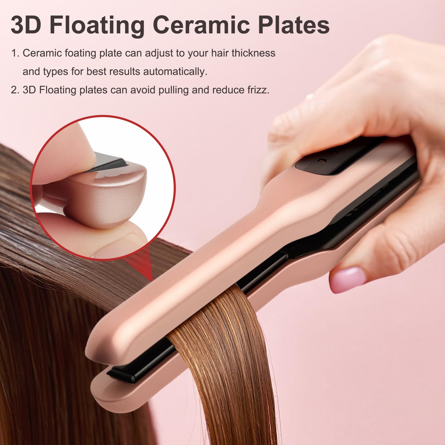 JAETON Small Flat Iron 3/10 Mini Hair Straightener for Short Hair Curling Iron for Edges,Mini Straightener for Travel,Fast Heat