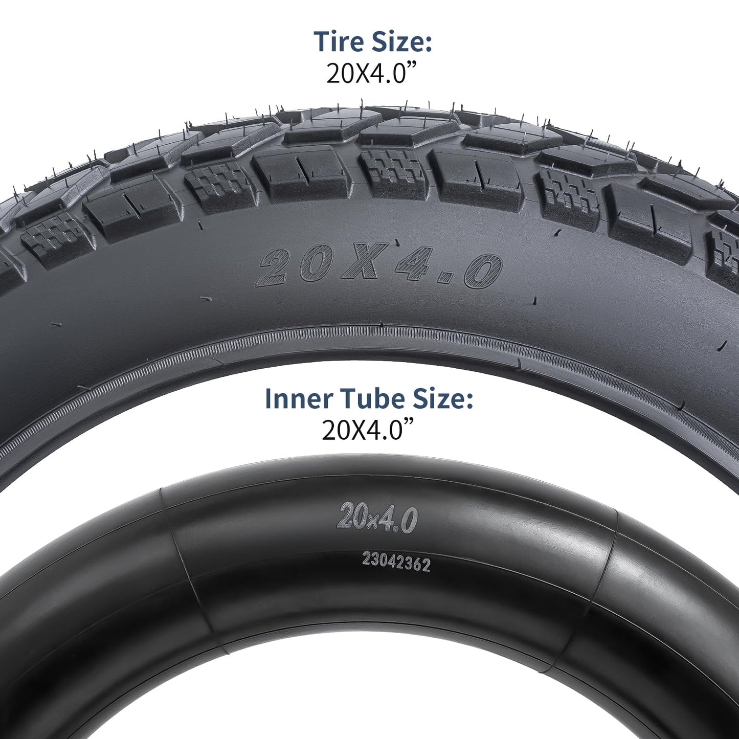 Heavy Duty 20x4 Fat E-Bike Tires, High-Performance 20x4.0/102-406 and Bike Tubes Compatible with 20 x 4 Electric Bike, MTB, Mountain, All-Terrain Directional Tread Bicycle Tires and Tubes-2 Pcs