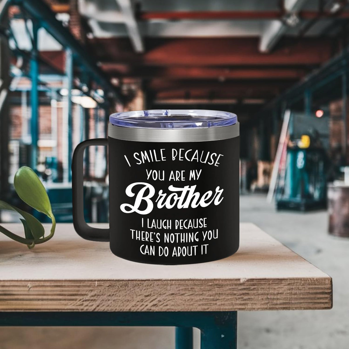 14 Oz Tumbler for Brother – Christmas, Birthday Present from Sister or Brother, Funny Drinkware for Him