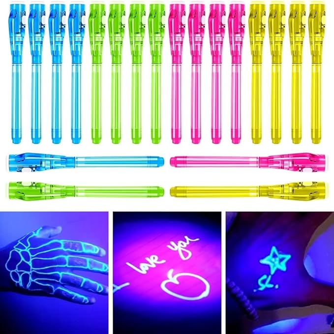 ENJOCASES 30 Pieces Invisible Ink Pen with UV Light Spy Pen Magic Marker Party Favors for kids 8 12 years Birthday Gifts C...
