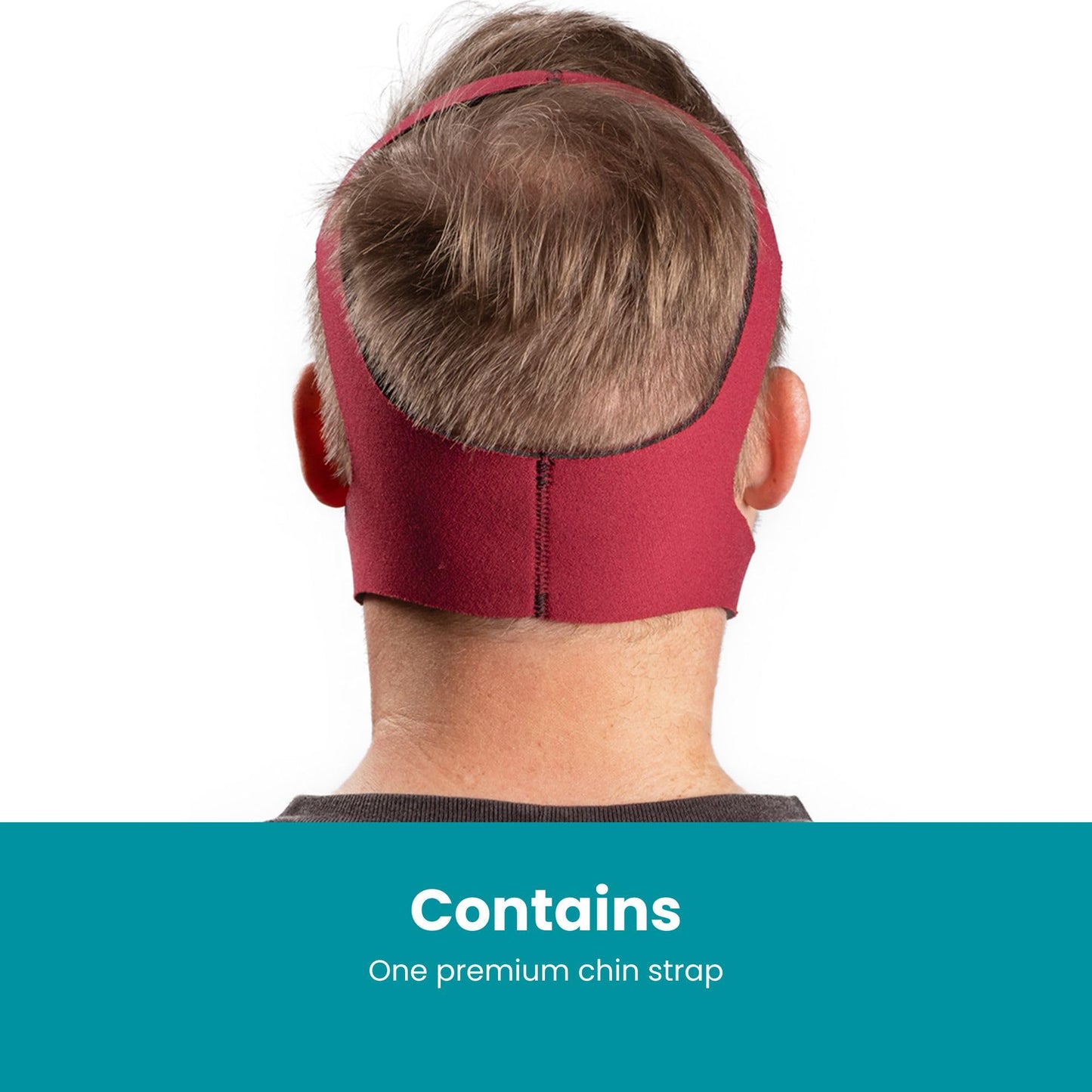 LifeSource HOOK-FREE, Made in USA, NON-ADJUSTABLE, Ruby Anti Snore Chin Strap for CPAP Users, Chin Strap for Snoring, Breathable, Non-Adjustable, Sizes S, M, L. Latex Free, Comfortable for Men & Women