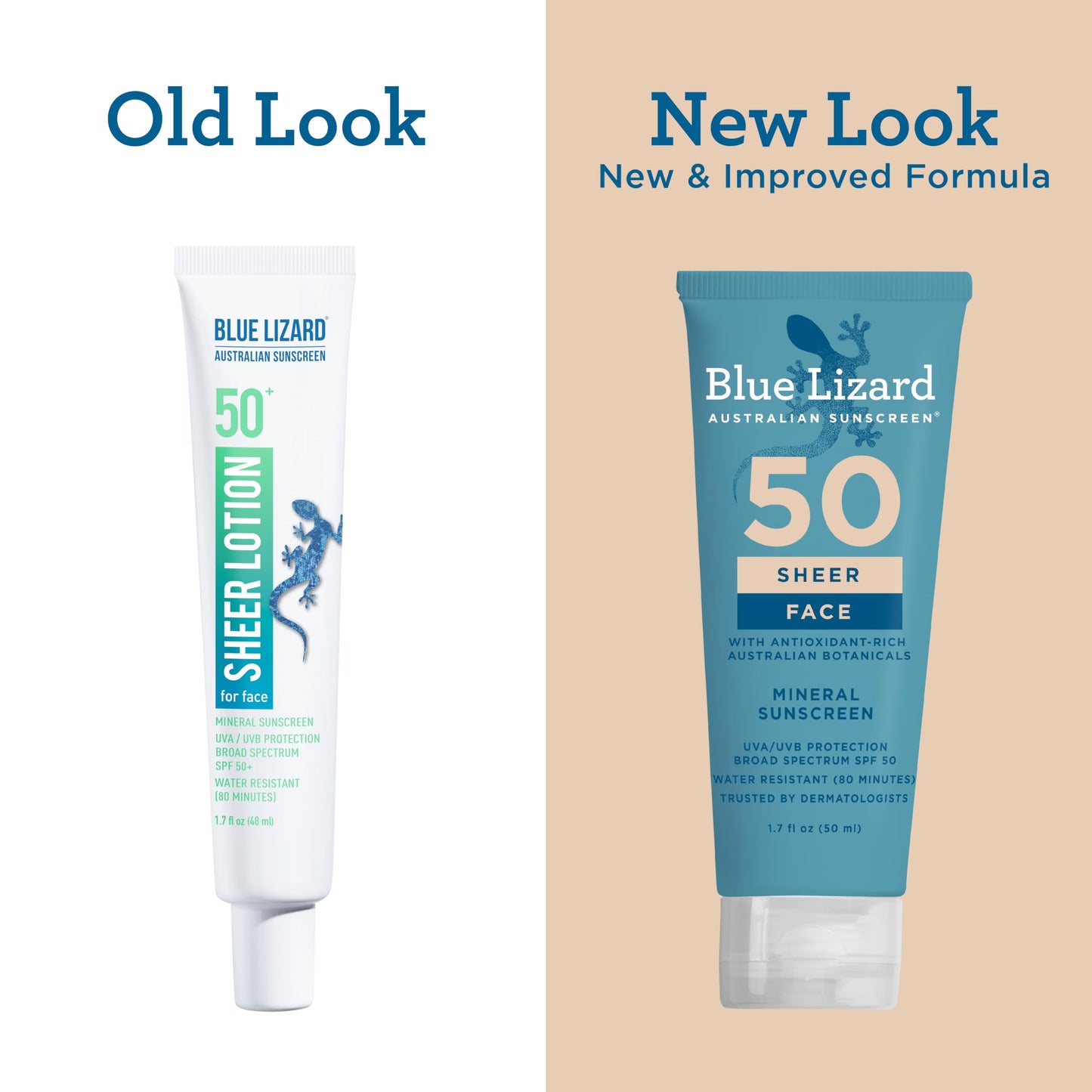 BLUE LIZARD Sheer Face Lotion SPF 50+ - 1.7 Fl Oz, Lightweight & Protective, Ideal for Sensitive Skin