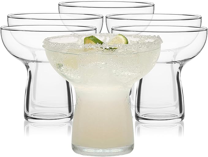 Libbey Stemless Margarita Glasses Set of 6, 10.25 ounces Classic Lightweight Margarita Cups, Fancy Glassware Set for Celeb...