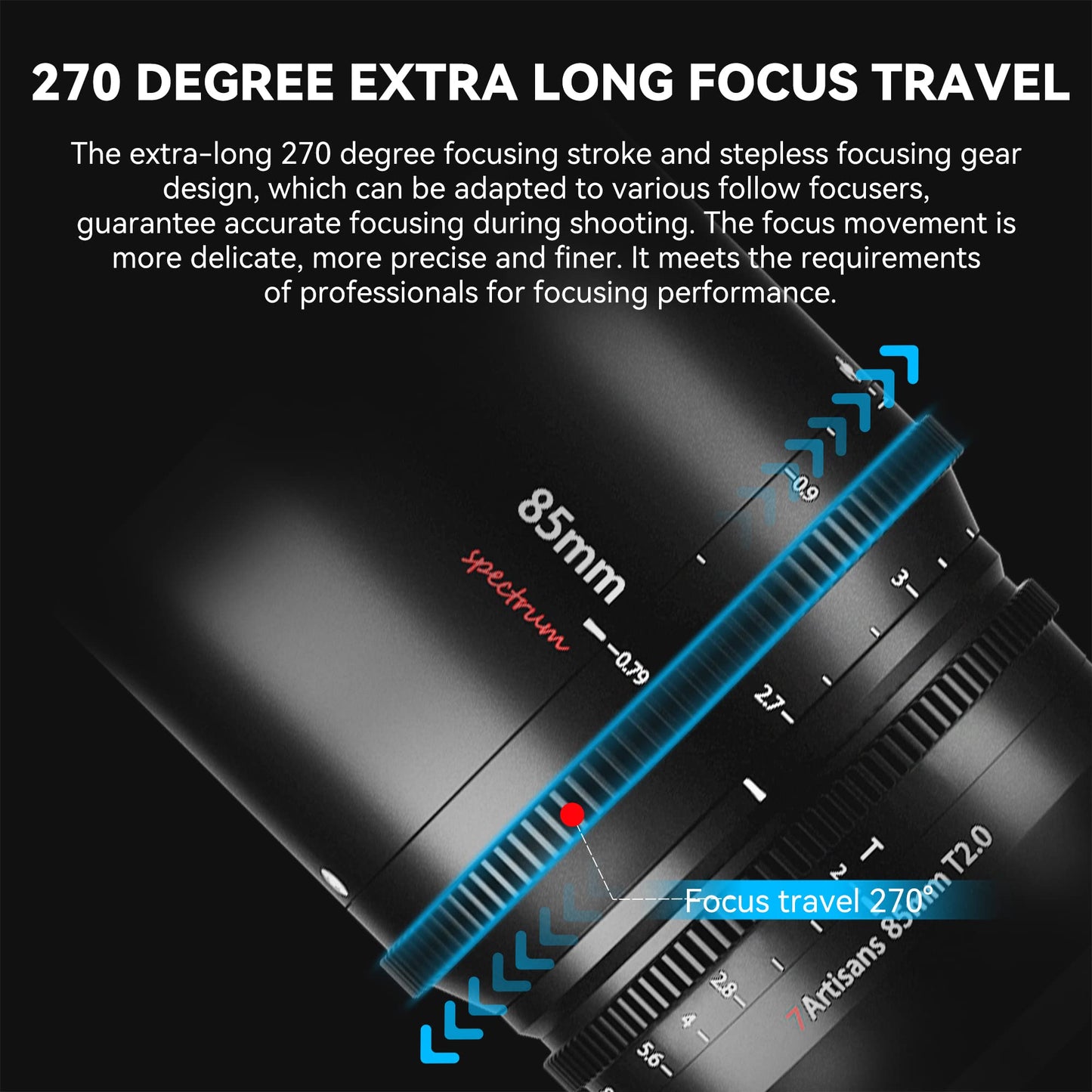 7artisans 85mm T2.0 Large Aperture Full Frame Cine Lens Compatible for Sony E-Mount, Manual Focus Low Distortion Cinema Lens Mirrorless Cameras for Sony A7 Series FX3 A7S3 A7M3 A7M4, Black