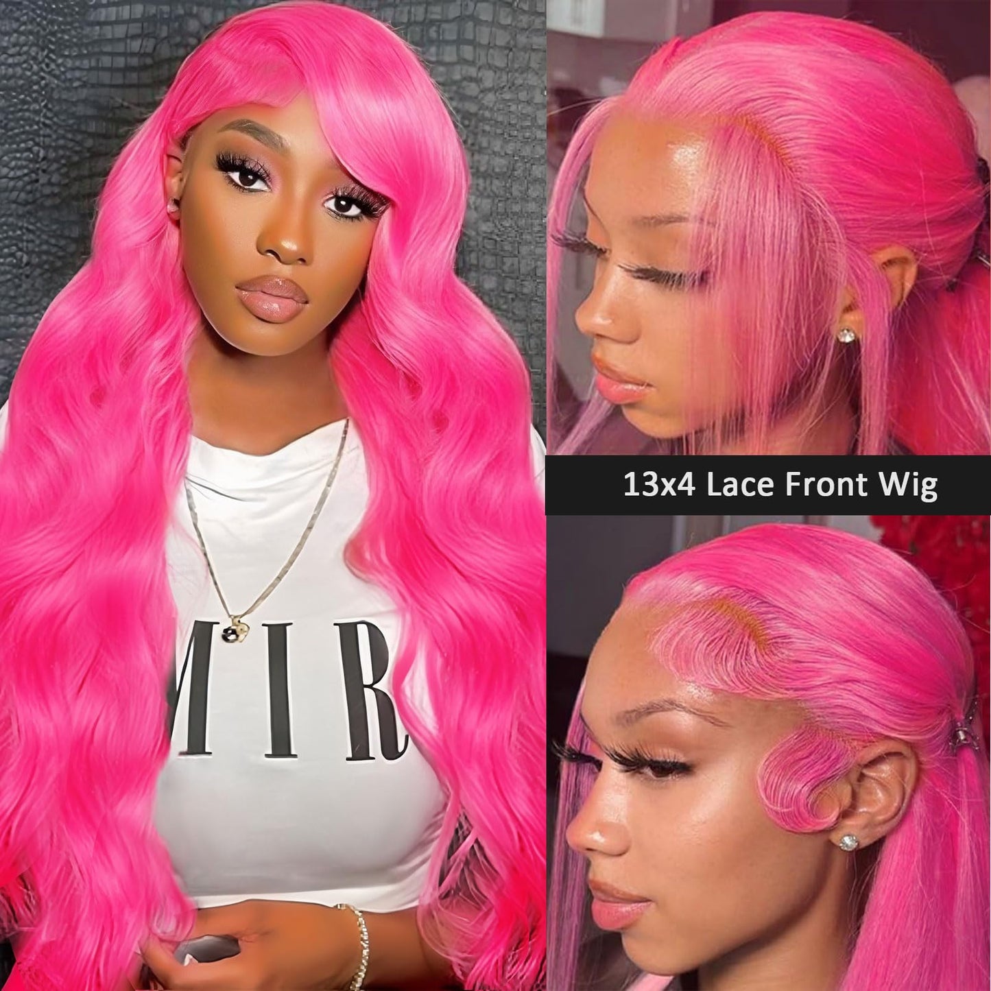 28 Inch Pink Wig Human Hair 13x4 Body Wave HD Lace Front Wigs Human Hair Human Hair Lace Front Wigs Pre Plucked 200 Density Colo