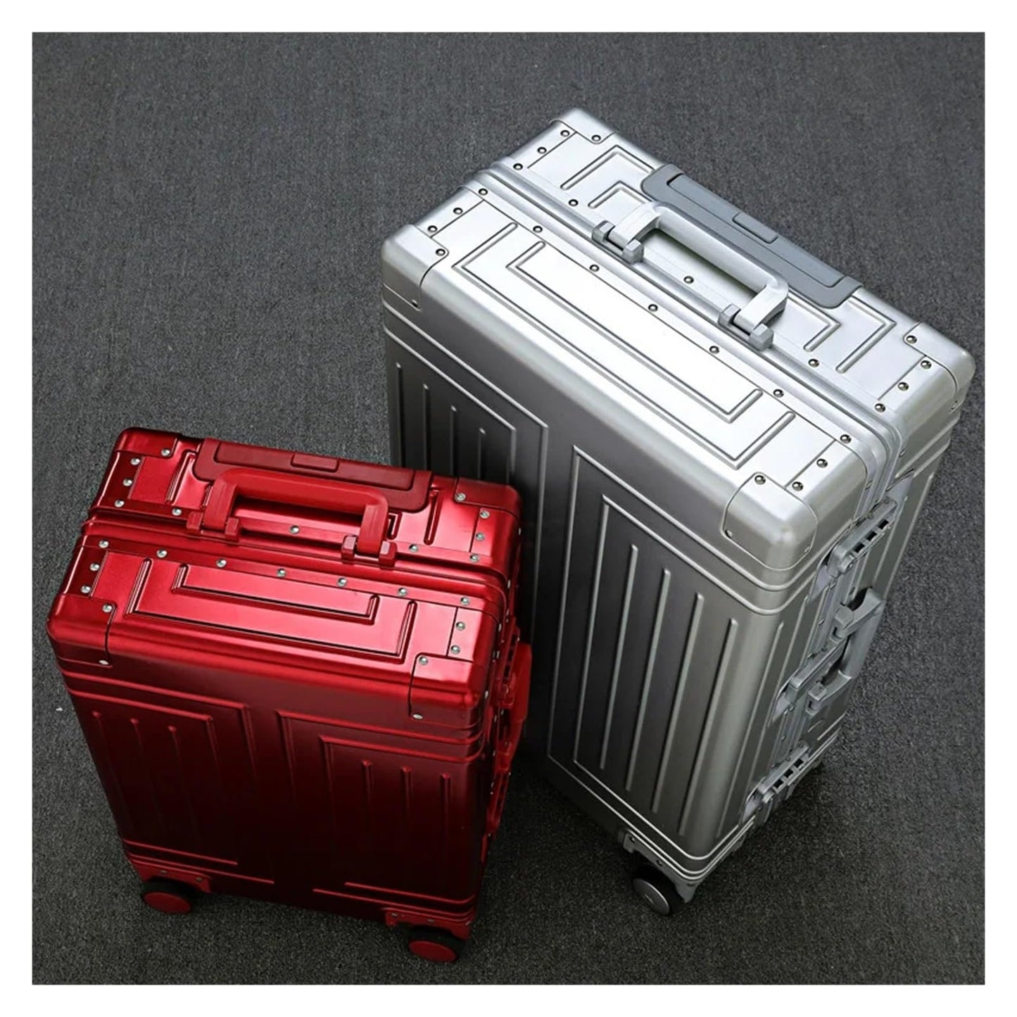 MUdson Trunk All Aluminum-Magnesium Alloy Travel Suitcase On Wheels Size Wheeled Travel Suitcase Mens Rolling Luggage Case Durable (Color : Iron Grey, Size : 20 inch)