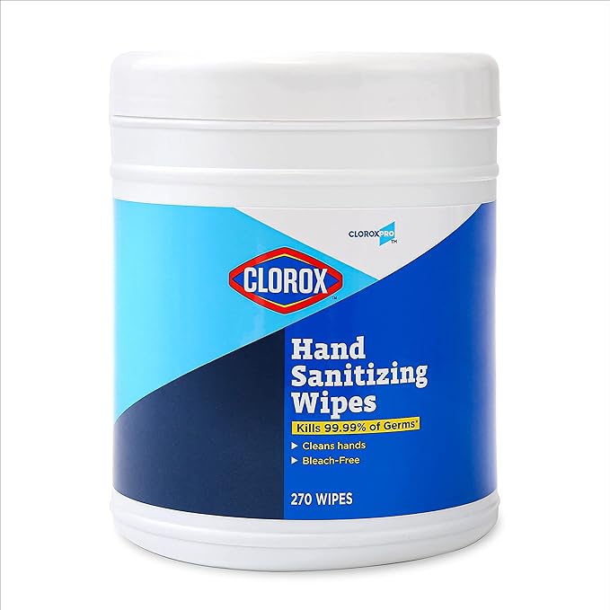 Clorox Pro Hand Wipes in Resealable Canister - Alcohol Free Wipes for Hands with BZK for Travel Hand Wipe, 270 Count