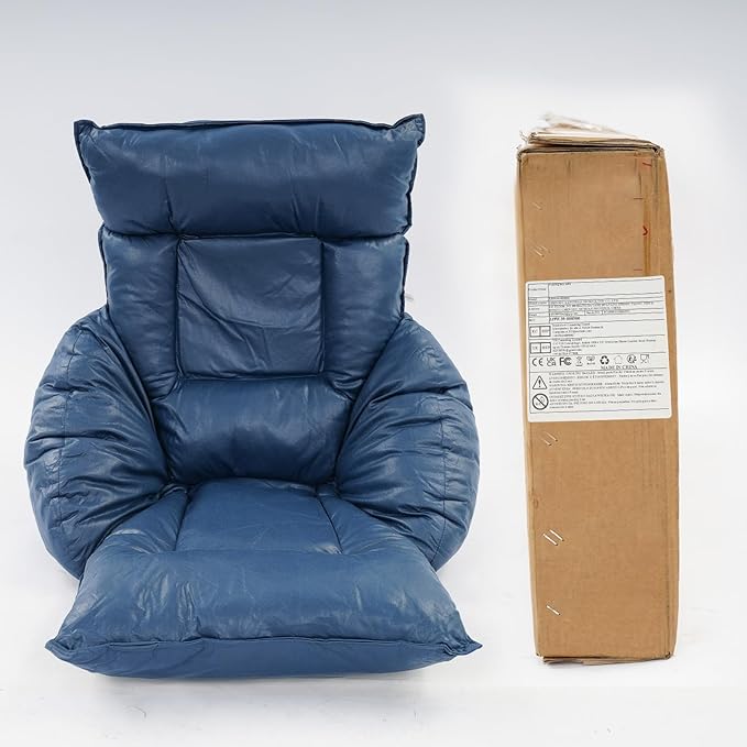 Floor Chair with Back Support, Folding Sofa Chair with 5 Adjustable Position, Cozy Tatami Human Bed with 5 Adjustable Positions for Living Room, Bedroom, Navy Blue