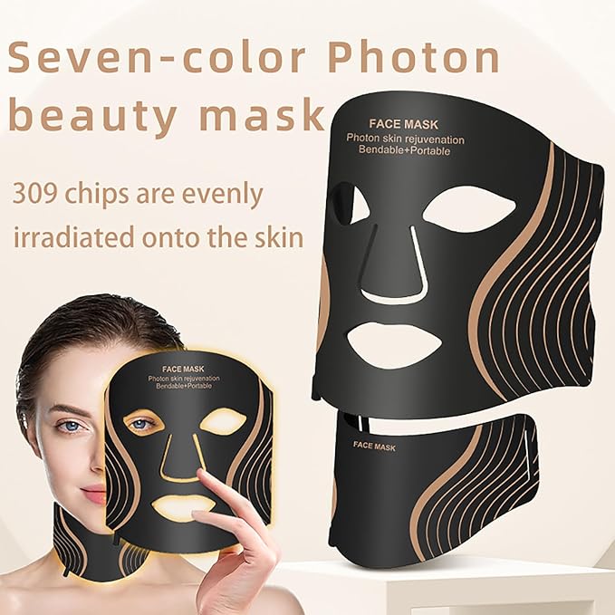 Red Light Therapy Mask for Face,LED Light Therapy Mask Skin Care Mask & Neck,Infrared Lights Masks for Home Working Travel Yoga Sleep