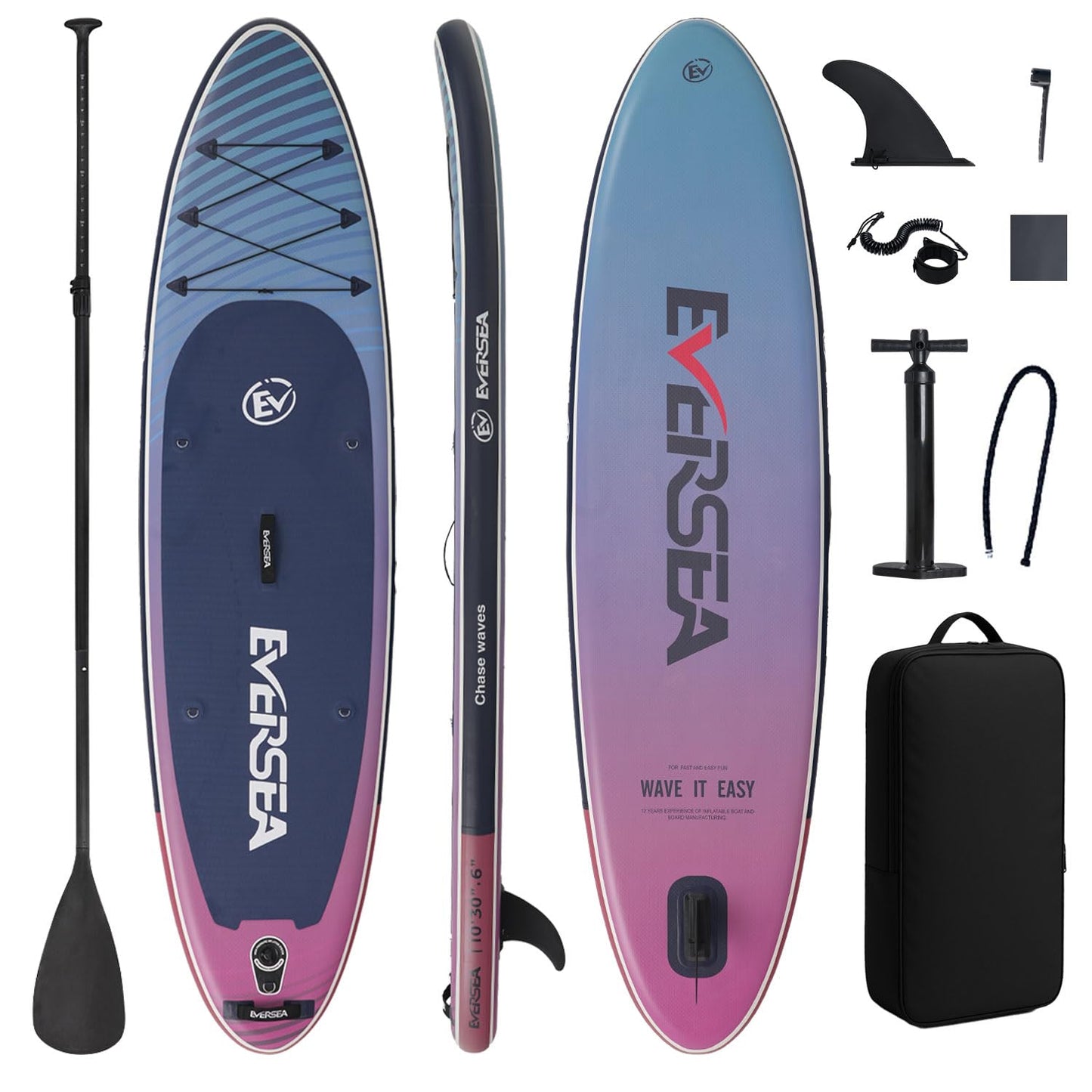 EVERSEA Inflatable Stand-Up Paddle Boards – Available 32"/33"/34" Widths Inflatable Paddle Board with SUP Accessories, Camera Mount, Basic All-Around SUP Board for All Skill Levels (Cosmic Tide)